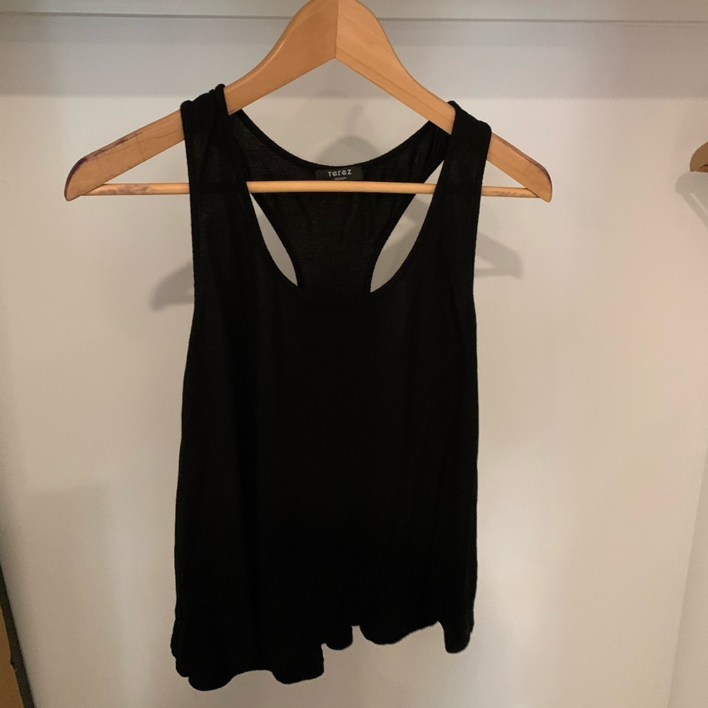 Black racer back tank top from Terez